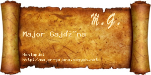 Major Gajána névjegykártya
